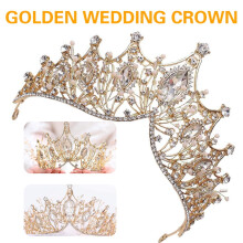 Diadema barocco in oro con cristalli – Corona da sposa