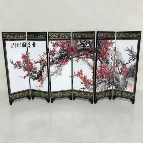 Bamboo Folding Room Divider 6-Panel Wooden Screen 1