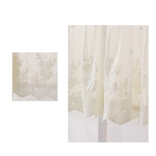 Beige Lace Half Curtain for Kitchen Door Window 1