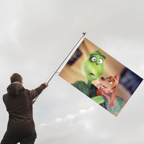 Grinch outdoor flag 3x5 ft double-sided 1