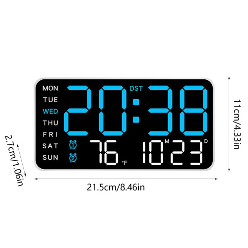 Horloge murale LED avec grand écran et calendrier 2