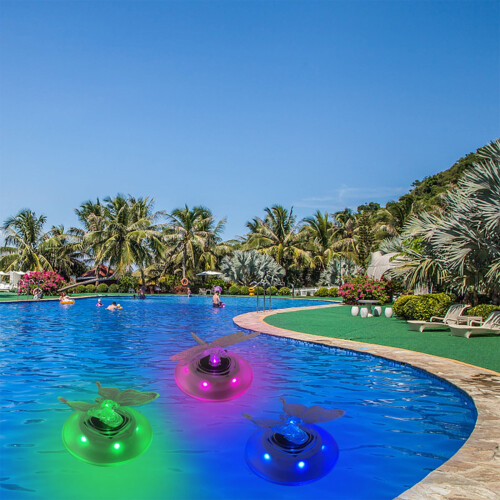 Luminária solar flutuante de LED para lago – 7 cores, função automática 2