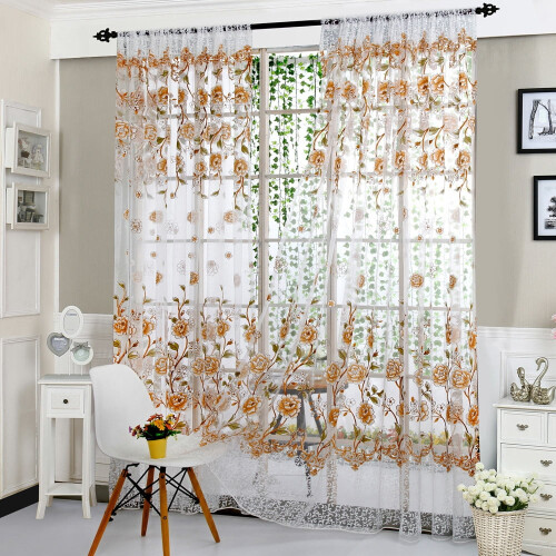 Sheer Voile Window Scarf Valance for Draping Curtains 1