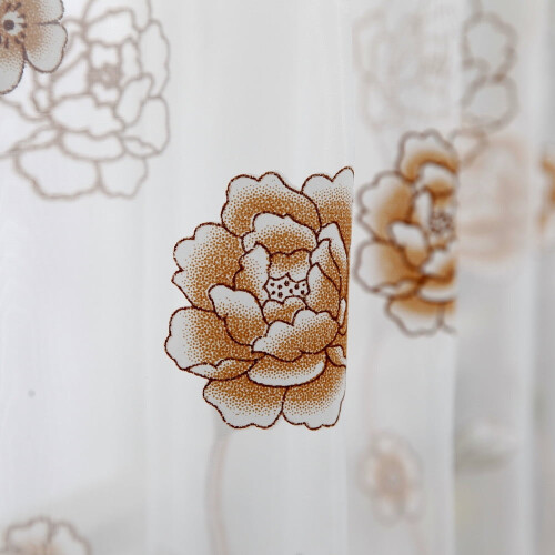 Blue Peony Voile Sheer Curtain 1 Panel 2