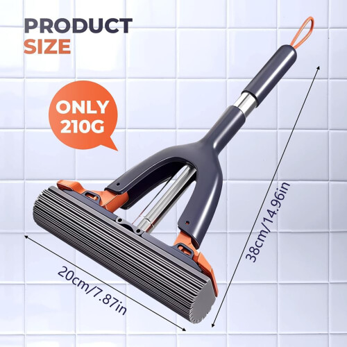 Auto Head Roller Sponge Mop 7.87 inch Stainless Steel Handle 2