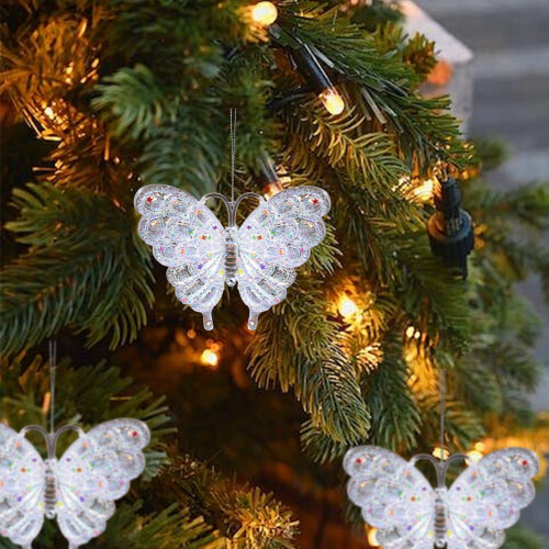 Décorations de Noël étoile papillon flocon de neige ange 12 pièces 2