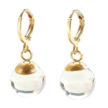 Boucles d'oreilles boule en verre transparent conçues par bulle
