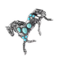 Paardvorm broche legering corsage pin versierd-Zilver