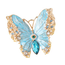 Épingle à bijoux papillon en strass élégante pour des-Bleu