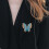 Épingle à bijoux papillon en strass élégante pour des-Bleu 5