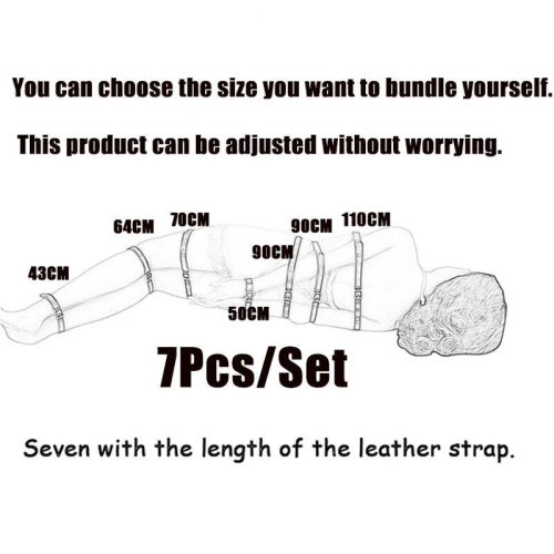 PU Leather 7PCS Body Harness Set 2
