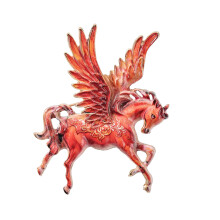 Lovely Zodiacal Horse Pin Symbol Of Bravery Alloy Brooch-Red