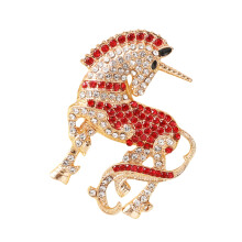 Broche cheval du zodiaque chinois traditionnel, artisanat-Rouge