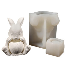 Silicone Rabbit Shaped Mold For Resin Casting Detailed Succulent