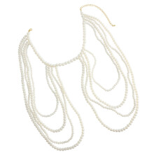 Stylish Imitation Pearls Shoulder Chain Elegant Shawl Wedding-B
