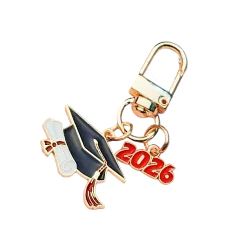 Porte-clés élégant en alliage, design de diplôme, cadeau-C