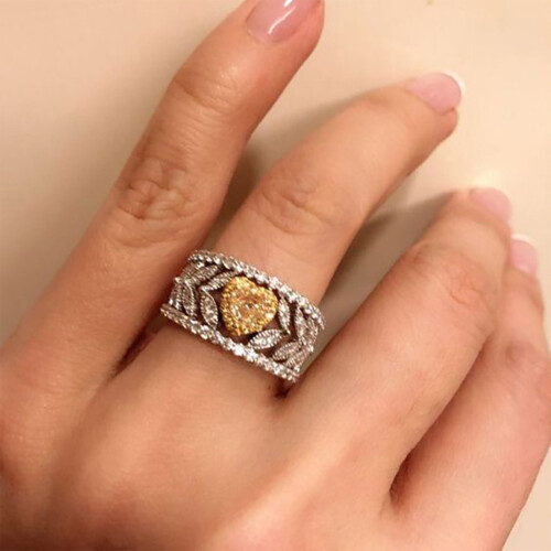 Practical Copper Heart Ring Sparkling Rings Hollow Craft-6 2