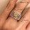 Practical Copper Heart Ring Sparkling Rings Hollow Craft-6 4