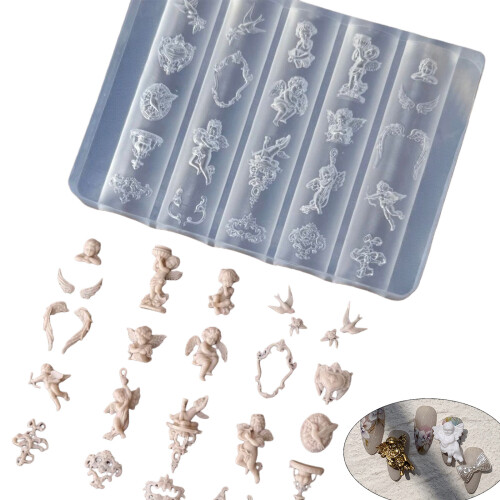 Silicone Mold with Baroque Angel Pattern Nails Accessories 2