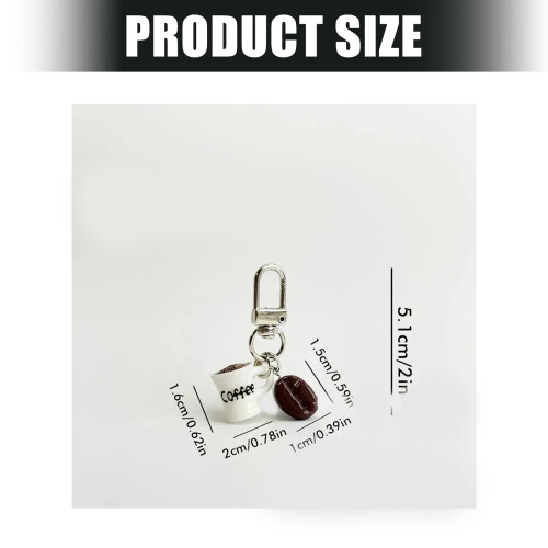 Coffee Themed Key Holder Ergonomic Resin Keychain Functional 2