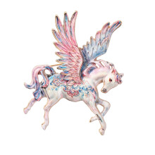 Alloy Pegasus Horse Themed Badge Pin Chest Jewelry Fashion-Pink