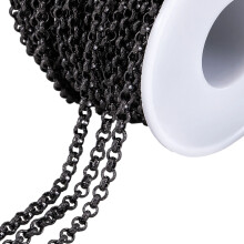 Chaîne ronde en cuivre gaufré en forme de O, pour collier,-noir