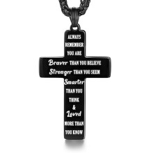 Collier Crucifix Animal Homme Symbole Croyance Acier-UN
