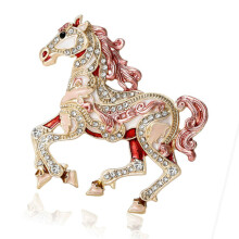 Elegant Cartoon Horse Brooch With Enamel Finish And-Pink