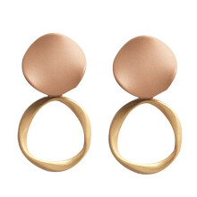 Boucles d'oreilles pendantes circulaires chics en kaki terreux,