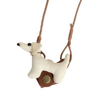 Collier en cuir au Design Animal moderne,-petit chien blanc
