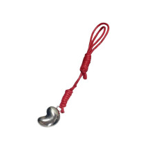 Handgeweven lederen cashew sleutelhanger Stevige metalen-Rood