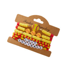 Rekbare sportieve bedelarmband Voetbal Softbal-softbalarmband