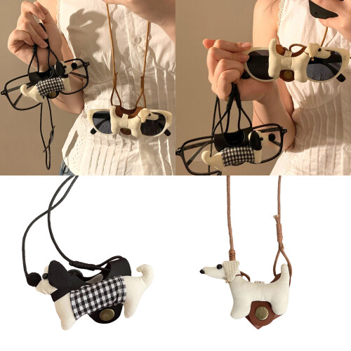 Adjustable Soft Leather Pet Eyewear Holder-running little blue 2