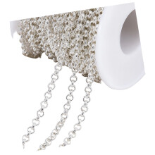 Round O Link Copper Chain Jewelry Making Supplies Sturdy-Silver