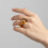 Eleganter Ring aus Bernsteinharz, geometrisch,-Schwarz 7