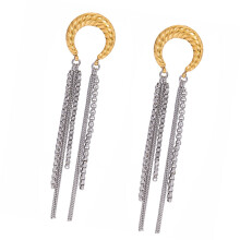Boucles d'oreilles en fil de lune, glands en acier inoxydable,