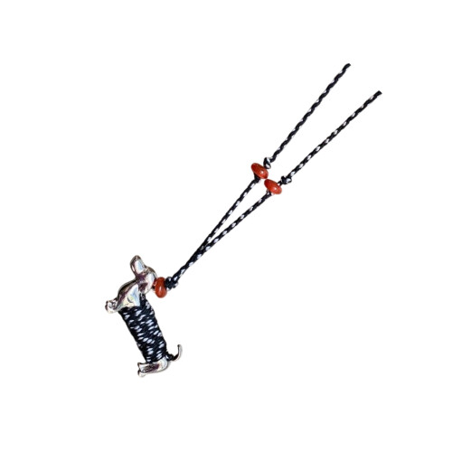 Perfekte Geschenkoption, Dackel, schwarzes Seil, geflochtener
