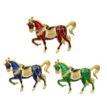 Broche cheval en alliage artistique, détail artisanal, bijoux-S1