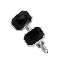Pair of Compact Silver 1.6cm by 1.2cm Cufflinks Highlighting
