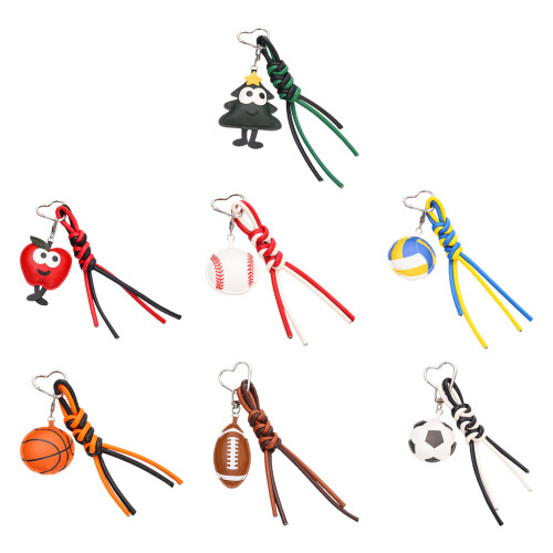 Handmade Multicolor PU Leather Braided-Baseball pendant 2