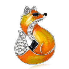 Glitzernde Füchse-förmige Brosche, Partykleidung,- orangeI