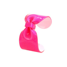 Glinsterende veelkleurige hars strik sieraden brede manchet-Roze
