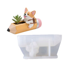 Pencil Dog Flower Container Silicone Mold for Handmade Crafting