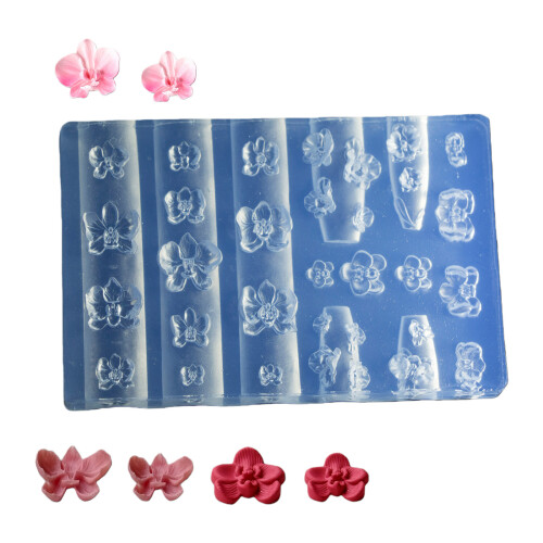 Blumen-Nagelkunstform, Silikon-Stempelset, Prägung,