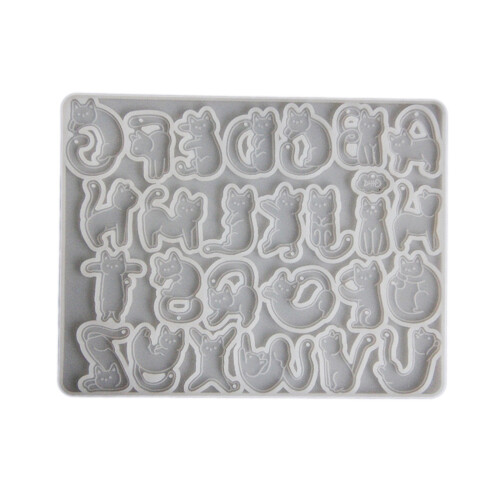 Creatieve katten letter hanger siliconen mal flexibele siliconen
