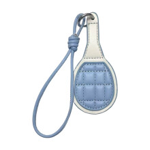 Porte-clés pendentif avec cordon tressé en cuir PU,-Bleu
