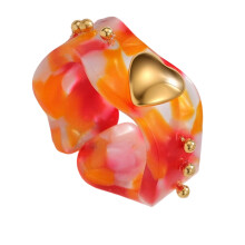 Modern Classical Resin Ring Allergy Resistant Comfortable-Red