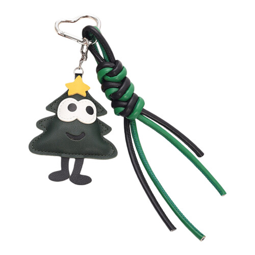 Stevige PU-sleutelhanger met de hand-Kerstboomversiering