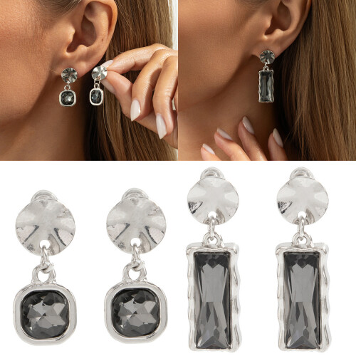 Fashion Statement Acrylic Drop Earrings with Geometric-1 2