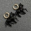 Boucles d'oreilles en forme de cheval stéréoscopique-Noir 6